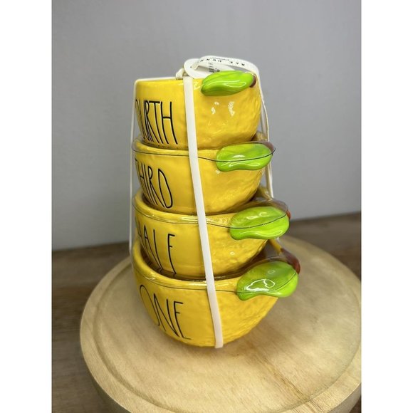 Rae Dunn set of Lemon MEASURING CUPS - Picture 2 of 4